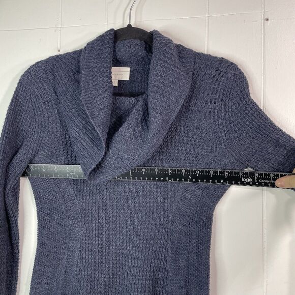 Anthropologie angel of the north womans sweater small blue turtleneck Cowl Neck - Picture 6 of 7